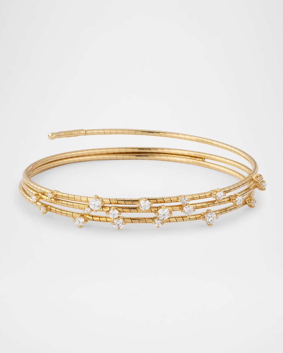 18k Yellow Gold Spiral Diamond Bracelet